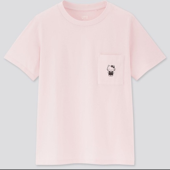 Uniqlo T-Shirt Short Sleeves with Hello Kitty in Very Light Pink Cotton. Sz M - Picture 1 of 7